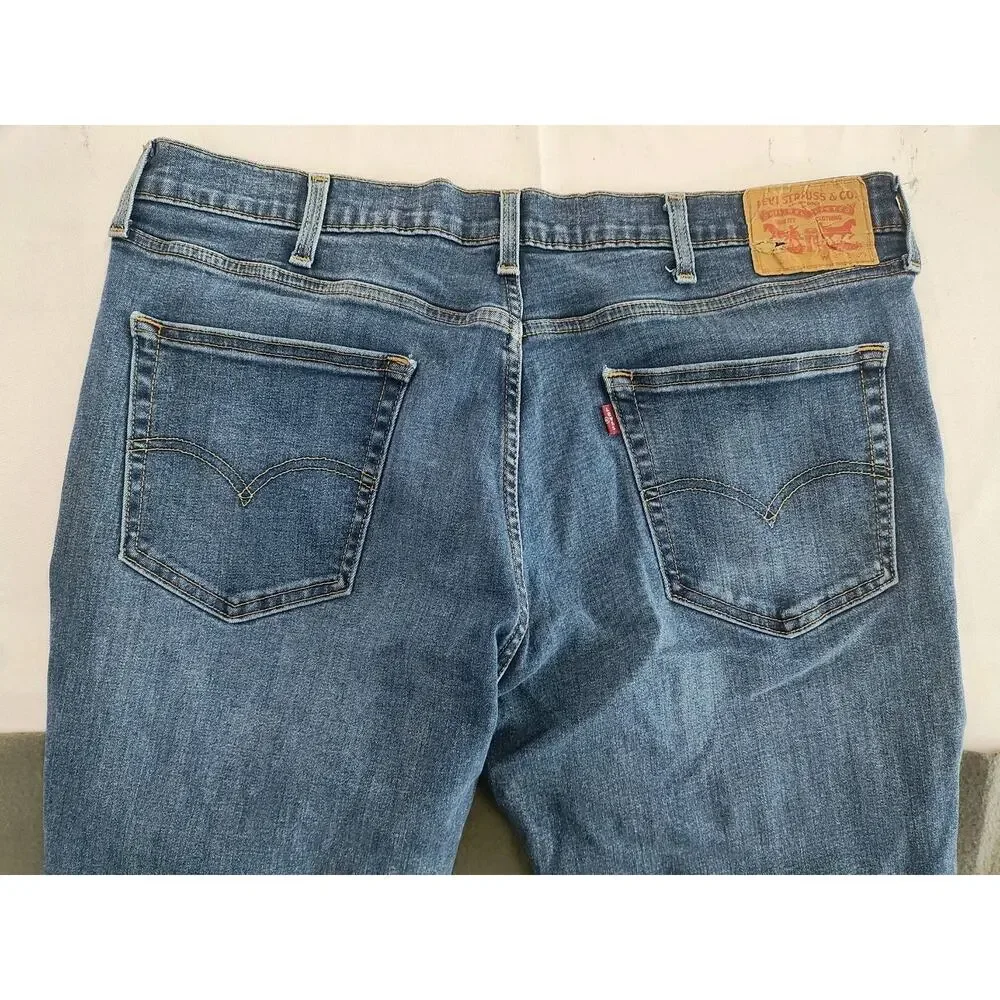 Levis 511 Jeans Mens 38x30 Blue Slim Fit Straight Leg Stretch Denim Dark Wash